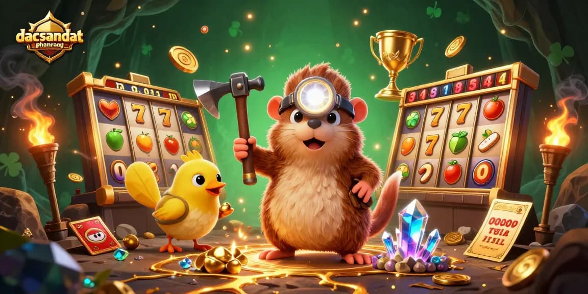Experience thrilling gambling action at dacsandatphanrang with the treasure hunter mole amidst sparkling slots and jackpots.