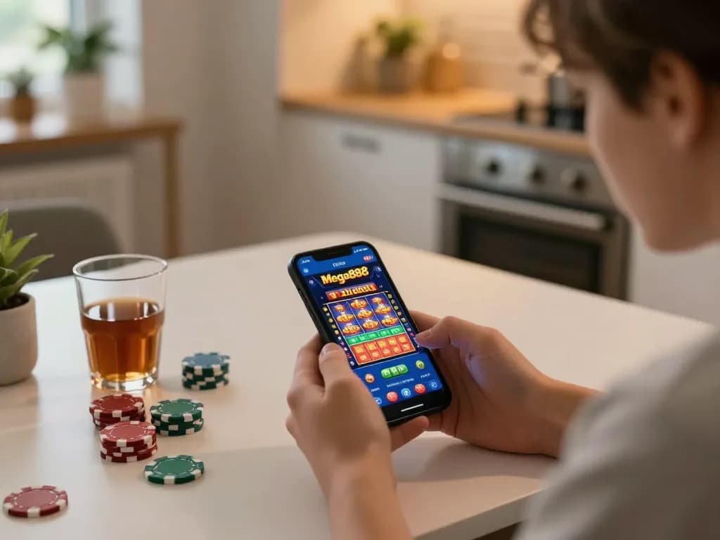 Check out More info on the Mega888 app while enjoying mobile gaming in a cozy home setting