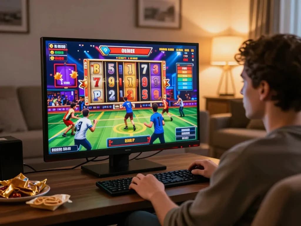 Experience the excitement of betting online with bet88 while spinning vibrant slot reels in a cozy setting.