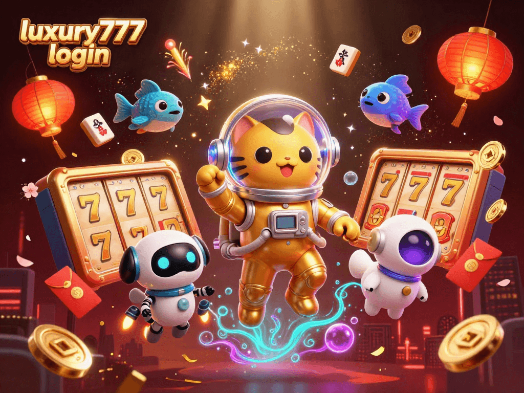 Login luxury777 untuk permainan kasino dengan ilustrasi yang menarik dan penuh warna.