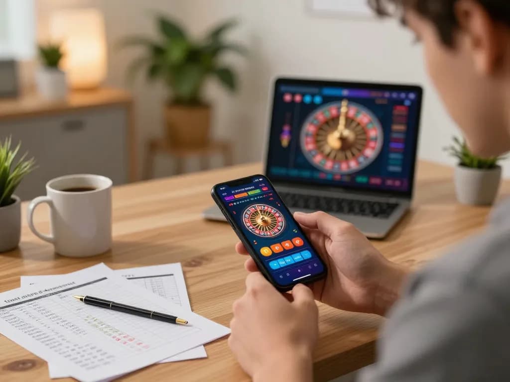 Player interactively betting on the uu88ae casino app while managing bankroll notes.