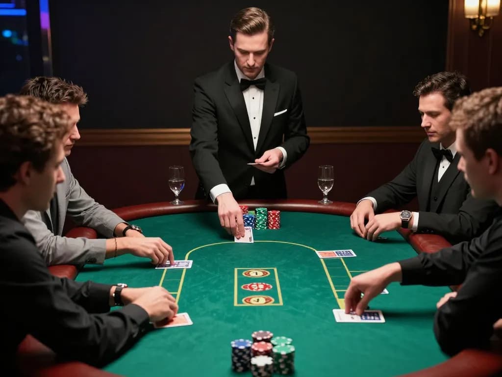KADAL778 players engaging in a strategic poker game at an elegant casino table