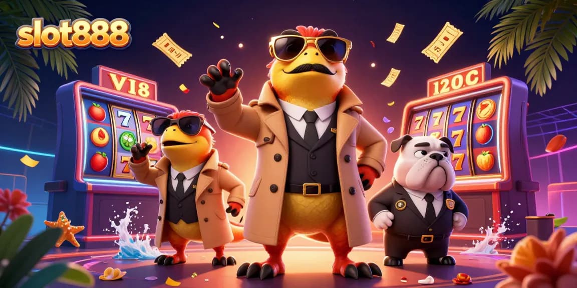 Menangkan hadiah besar di slot888 dengan gambar raptor dalam jas mencoba memasuki kasino VIP.
