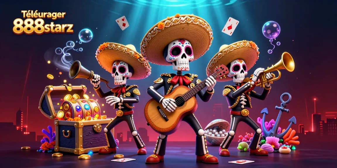 Télécharger 888starz pour des paris mobiles, avec une animation de mariachi et des éléments lucratifs.
