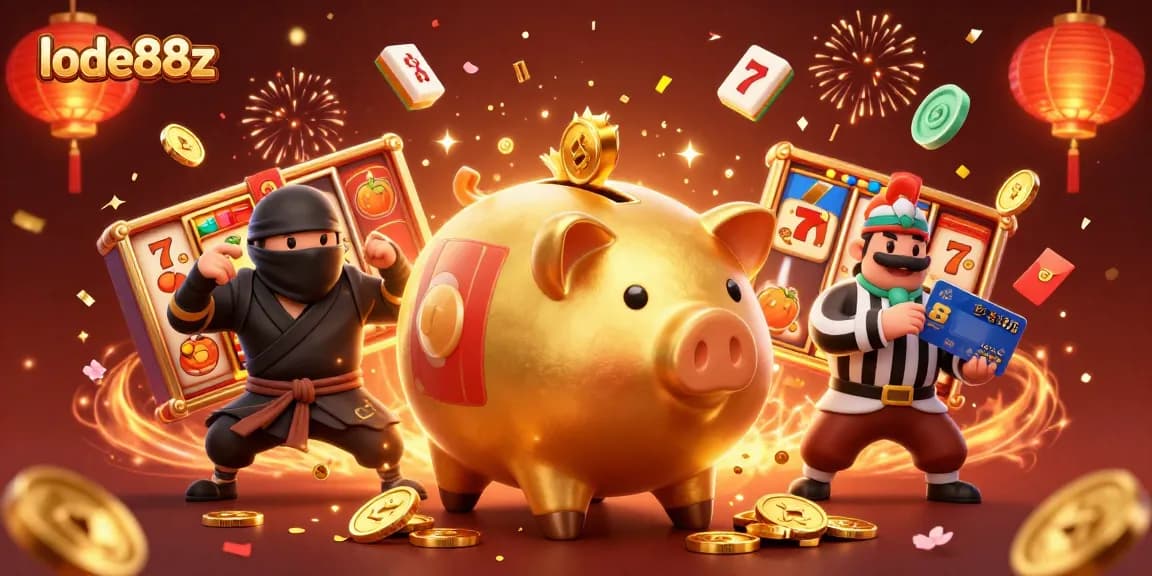 Engage with the lode88z gaming adventure featuring a vibrant 3D illustration of unique casino characters.