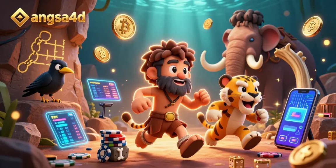 Engage in thrilling games at angsa4d's prehistoric casino with caveman duo and dynamic crypto elements.