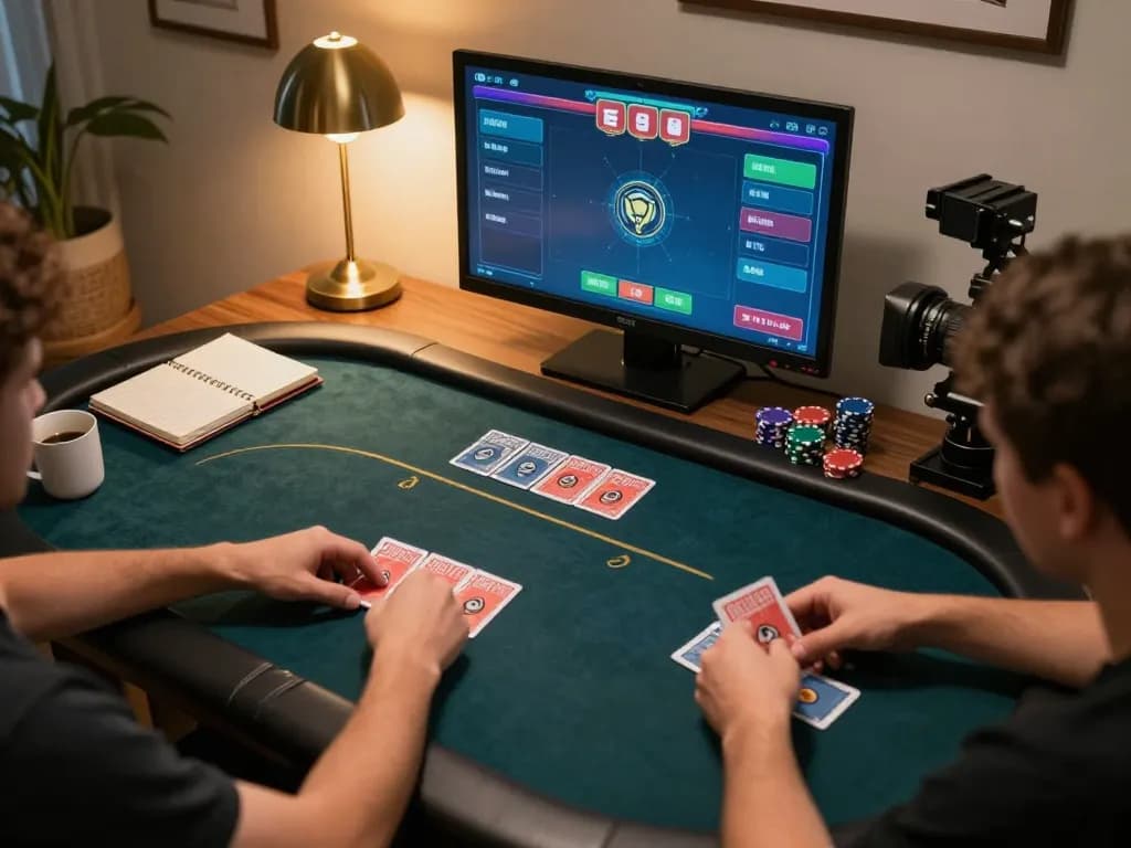 Playing poker online at home with tg88, featuring an engaging interface and strategic notes.