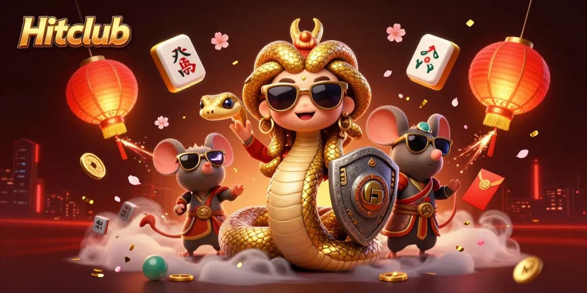 Engage with the excitement at Hitclub featuring a vibrant 3D illustration of gaming adventures.
