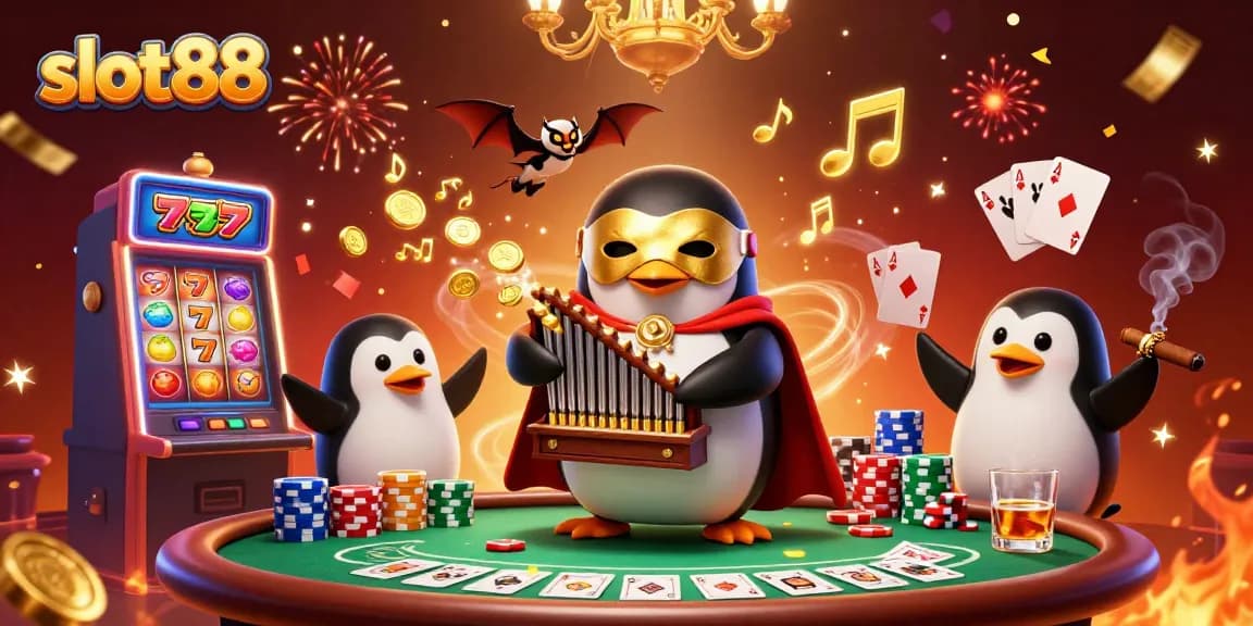 Slot88 menghadirkan pengalaman bermain slot yang mengasyikkan dengan karakter kartun dan elemen kasino yang mengesankan.