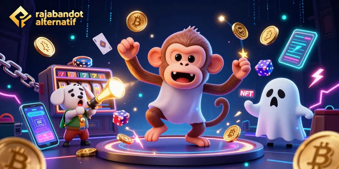 Experience gaming thrills with rajabandot alternatif in a vibrant haunted casino scene with playful characters.