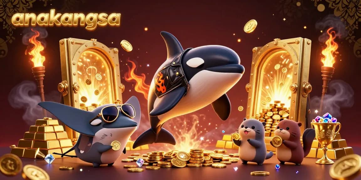 Engage with anakangsa while winning in a vibrant casino scene with animated sea creatures.