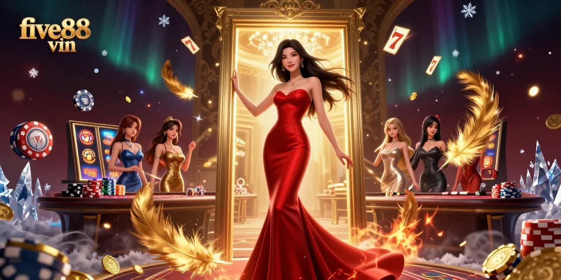Experience excitement at five88 vin with a stunning casino illustration featuring high-stake games and luxury.