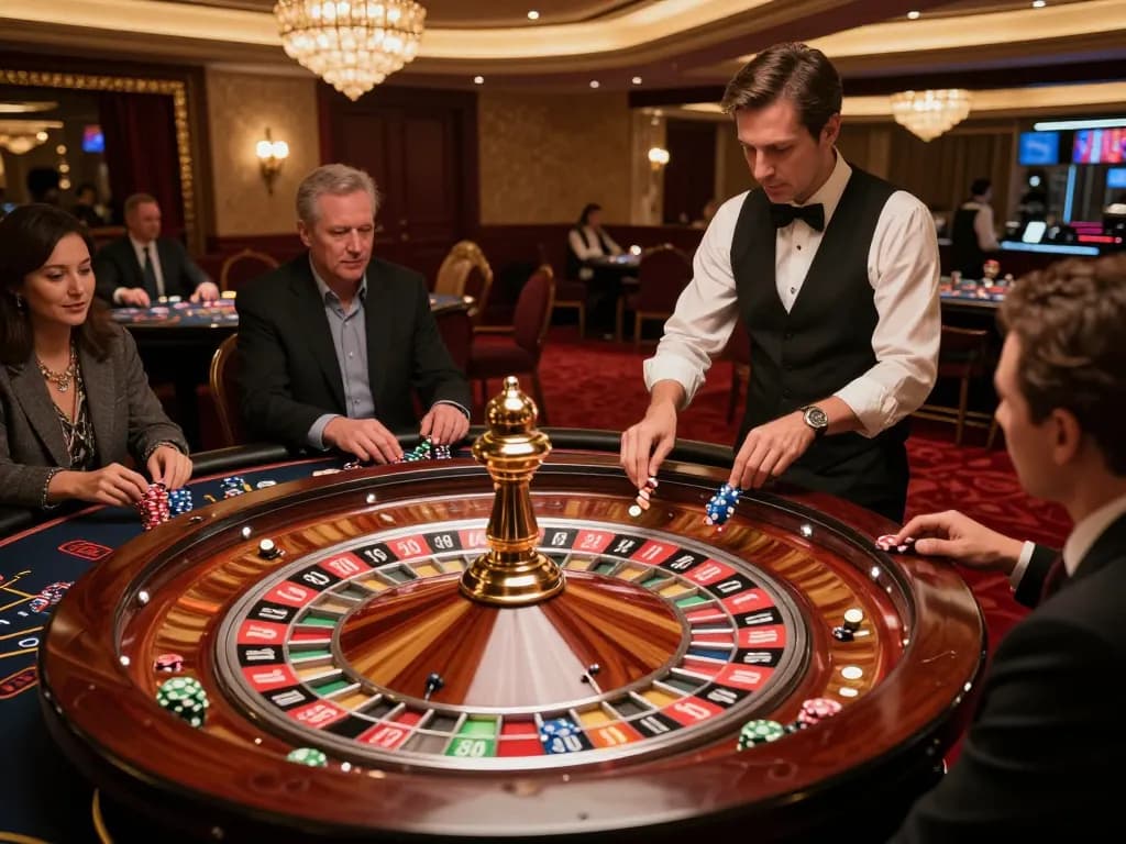 Watch players engage at roulette table while exploring https://ulat123g.com/ for winning strategies.