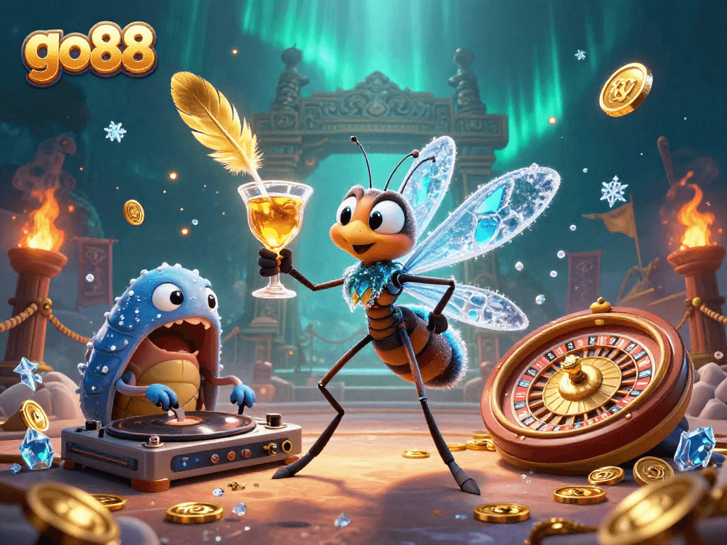 Experience go88 magic with a vibrant casino scene featuring unique characters and dynamic elements.