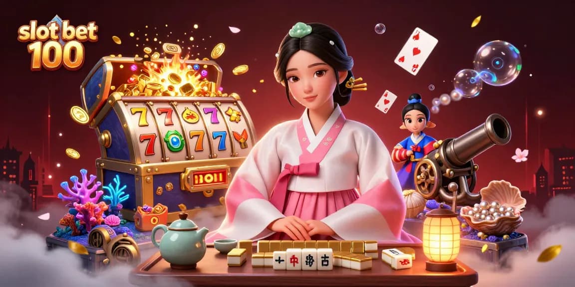 Experience excitement at slots with $100 bets in this vibrant casino scene