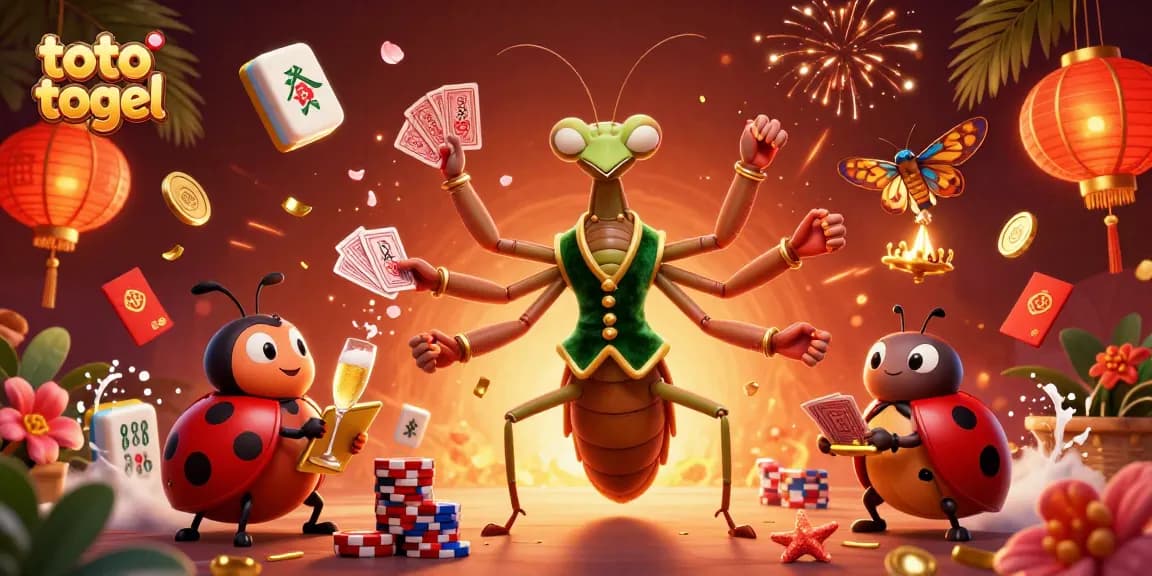 Engage in thrilling toto togel gameplay with vibrant illustrations of action-packed casino elements.