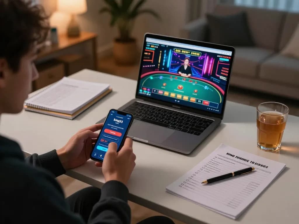 Engaging in excitement with the king33 mobile app during online gambling activities.