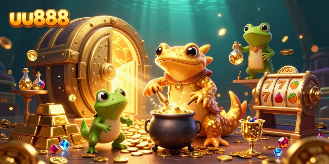 Engage in thrilling excitement with uu888 as a golden salamander alchemist transforms metals into riches within a vibrant casino.