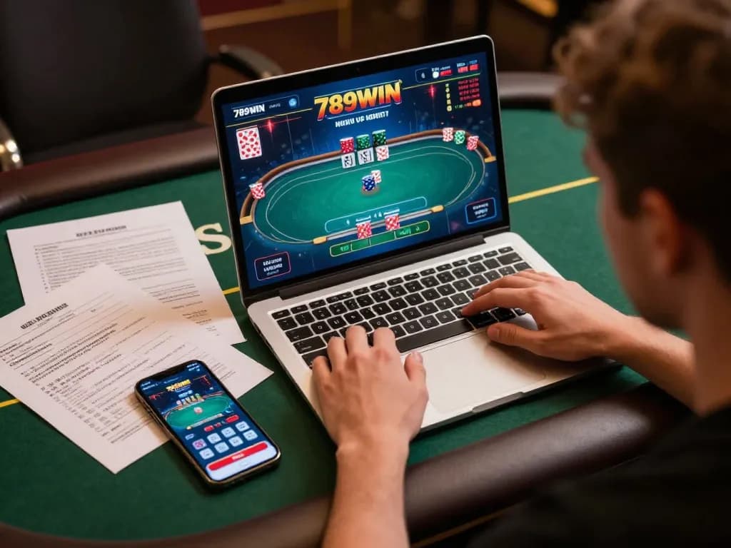 Engaging online poker gameplay at 789WIN with strategy notes and smartphone app.