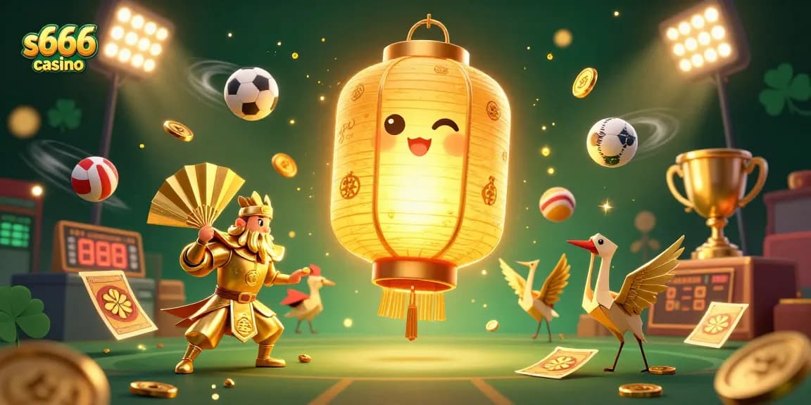 Engage in thrilling gameplay at s666 casino with vibrant characters and sports-themed elements.