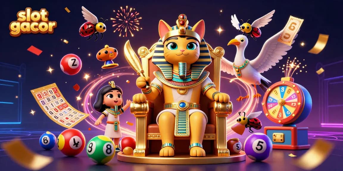 Engage with slot gacor in a vibrant 3D illustration showcasing rich casino elements.