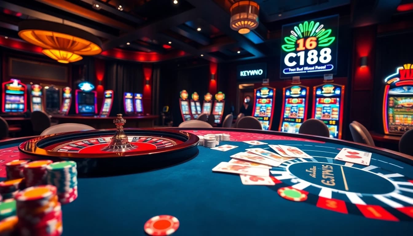 Experience the thrilling games at C168's luxurious casino with vibrant tables and exciting interactions.
