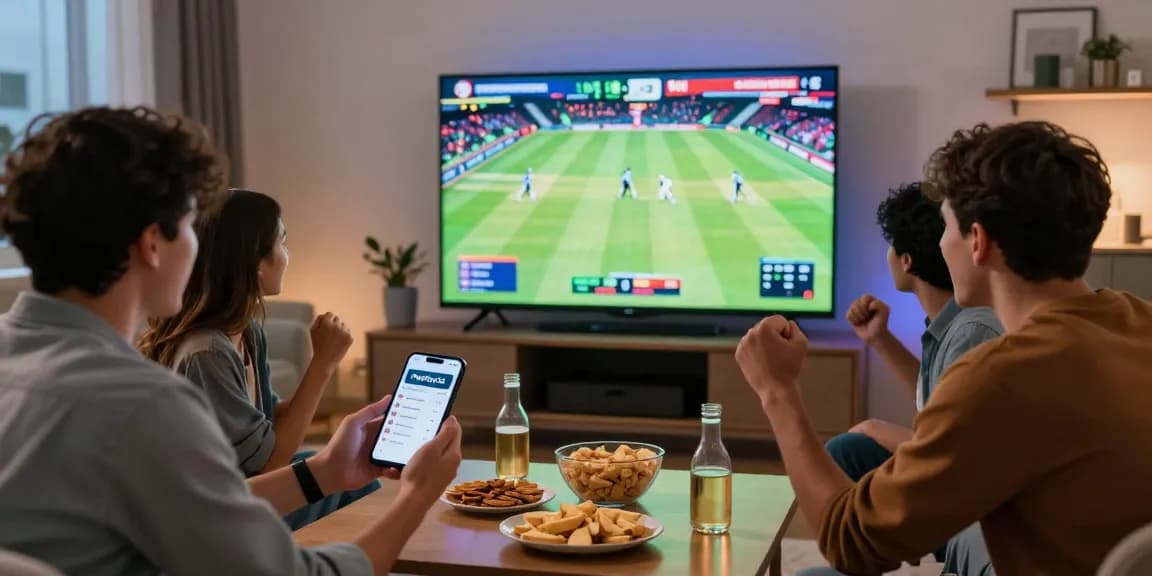 Exciting online cricket betting experience with Fairplay24 app usage among friends.