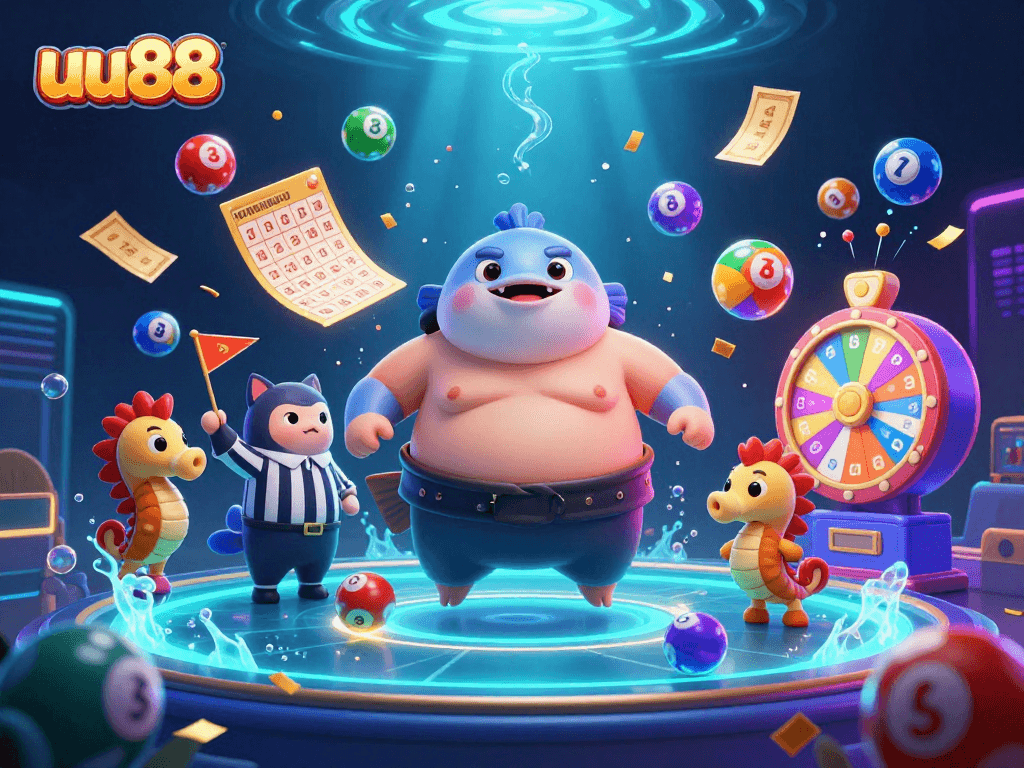Experience thrilling lottery action with uu88 in this lively underwater casino scene.