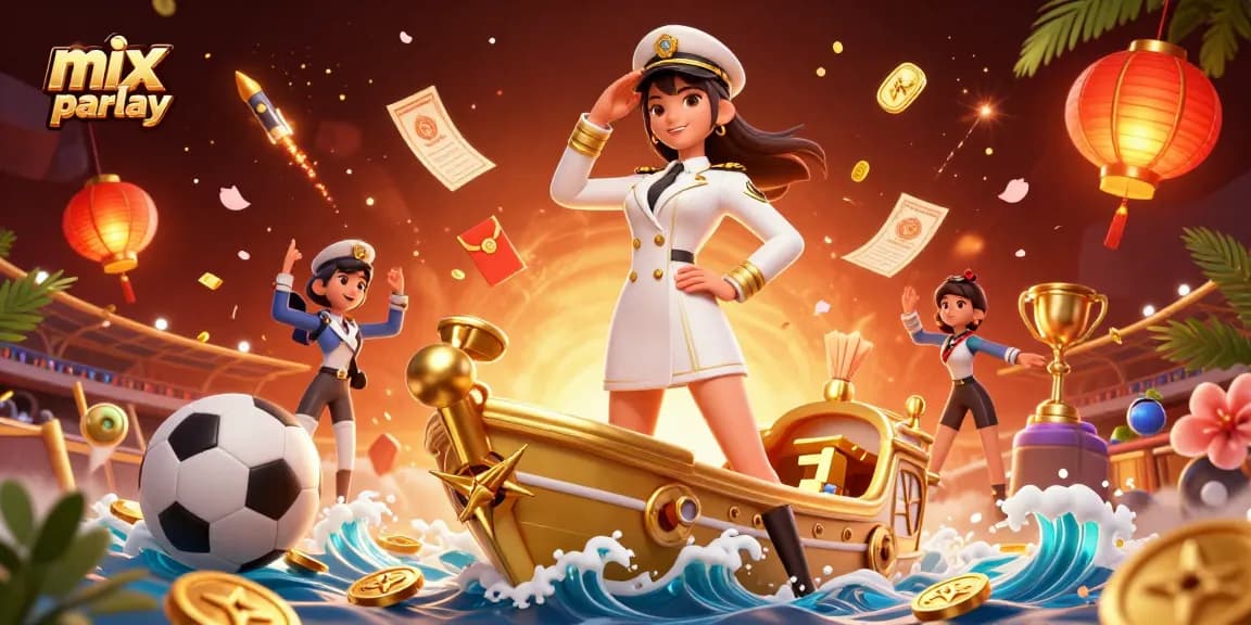 Experience the thrill of mix parlay betting with vibrant sports elements and dynamic visuals.
