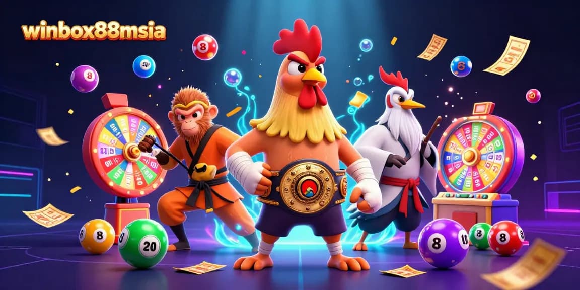 Experience thrilling games at winbox88msia with vibrant lottery elements and dynamic characters.