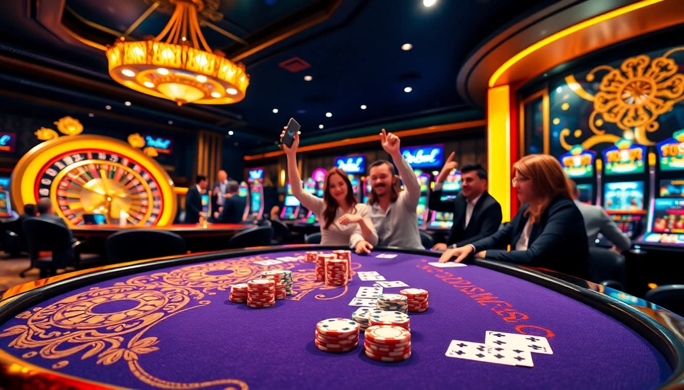 Winning at casino games on https://23win1.it.com, showcasing poker chips and roulette action.