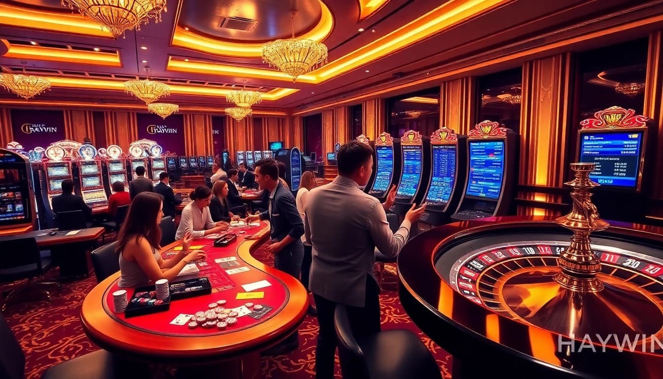 Experience the thrill of NHÀ CÁI HAYWIN with immersive online gambling at luxury casino tables.