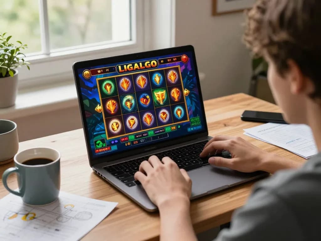 LIGALGO player engaging in an exciting online slot game, showcasing vibrant graphics and effective strategy.