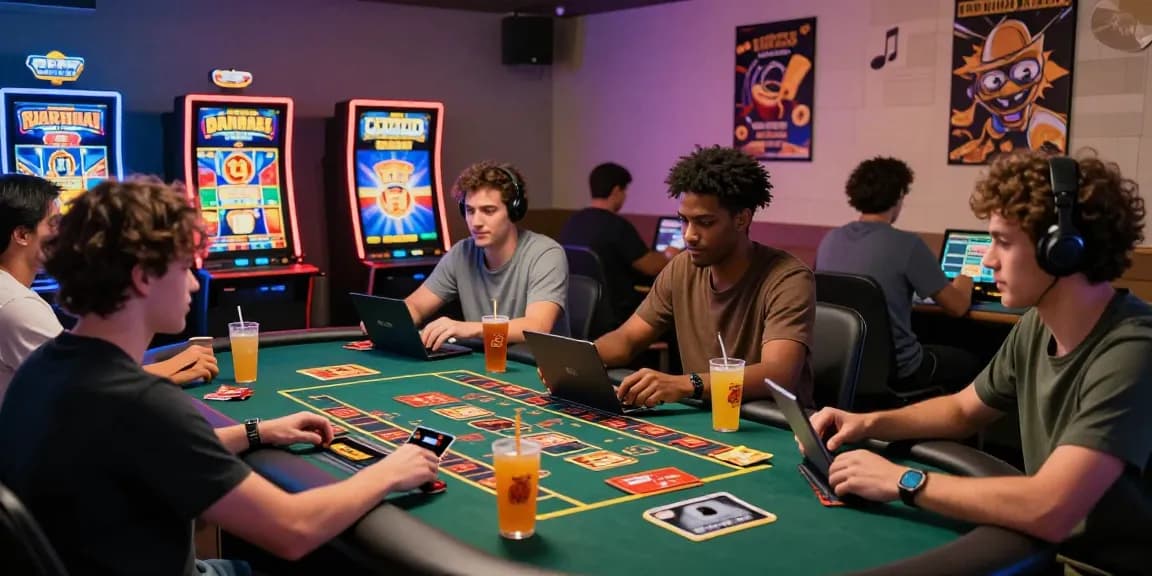 Engaging credit card casino gaming experience at https://being-there.org.uk, showcasing players enjoying vibrant slot machines and live dealer games, immersed in a lively atmosphere.