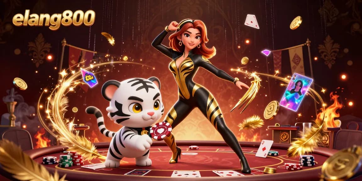 Experience thrilling gameplay with elang800 in a vibrant 3D poker scene featuring captivating avatars and game elements.