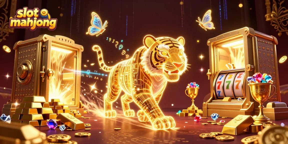 Engage with slot mahjong treasures in a vibrant digital casino landscape filled with jewels and excitement.