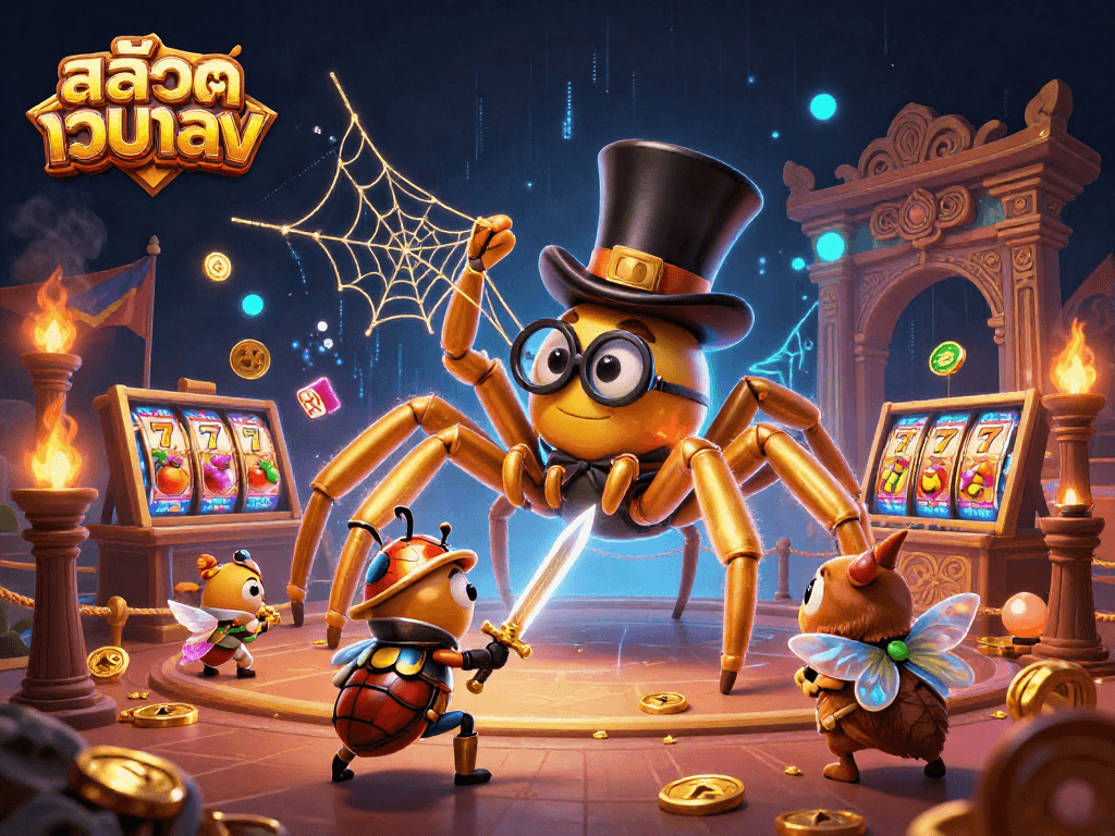 Experience a dazzling slot adventure with สล็อตเว็บตรง in this vibrant 3D casino scene alive with action.