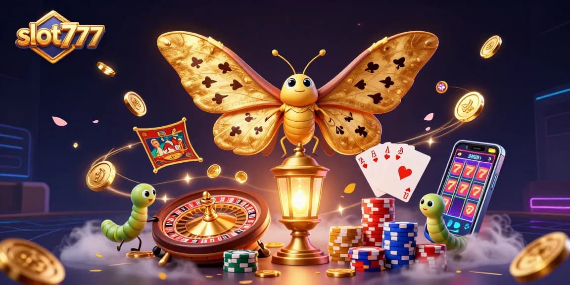 Experience thrilling wins on slot777 with vibrant casino elements and captivating characters in a dynamic illustration.