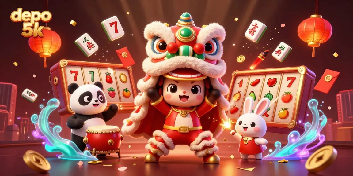Menangkan slot dengan depo 5k, karakter lucu dan elemen kasino yang meriah menyatu.