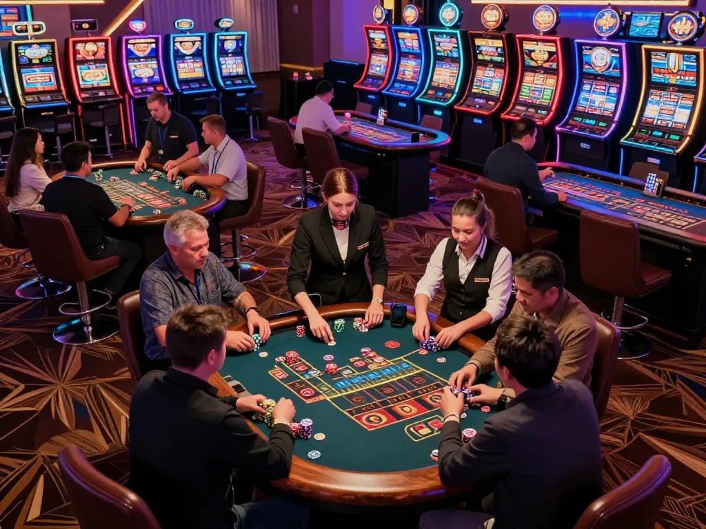 Enjoying live roulette at F168 with players engaged and croupier managing bets