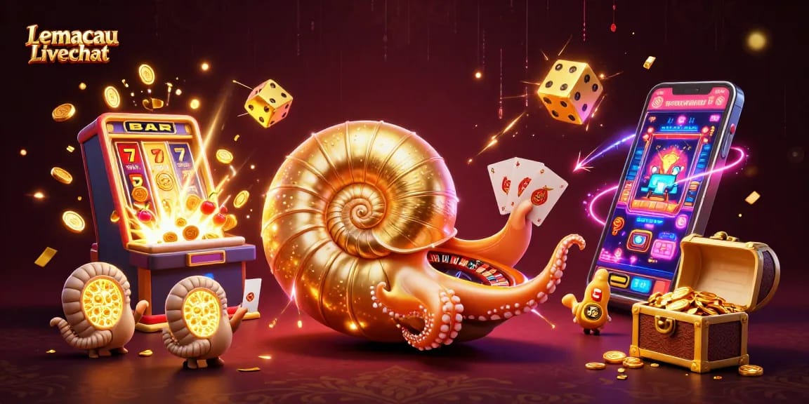 Engage with Lemacau Livechat for winning strategies in this vibrant casino-themed illustration.