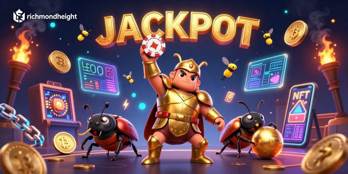 Menangkan jackpot dengan richmondheight dalam ilustrasi kasino yang kaya akan detail dan karakter unik.