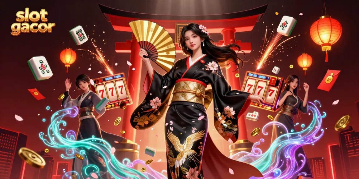 Engage with slot gacor excitement as you spin lucky reels surrounded by vibrant casino elements.