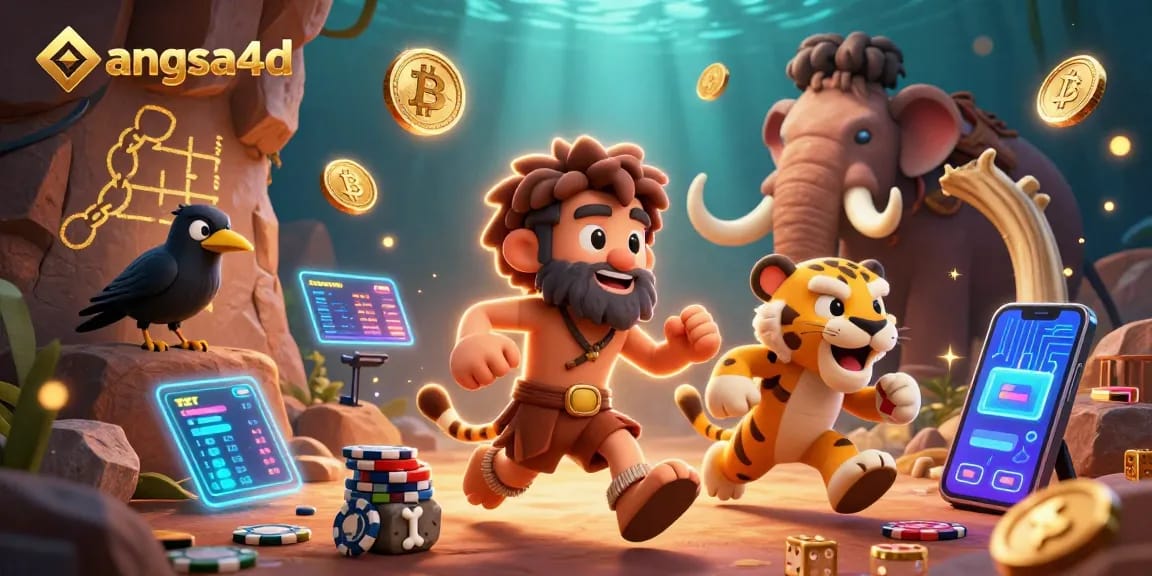 Engage in thrilling games at angsa4d's prehistoric casino with caveman duo and dynamic crypto elements.