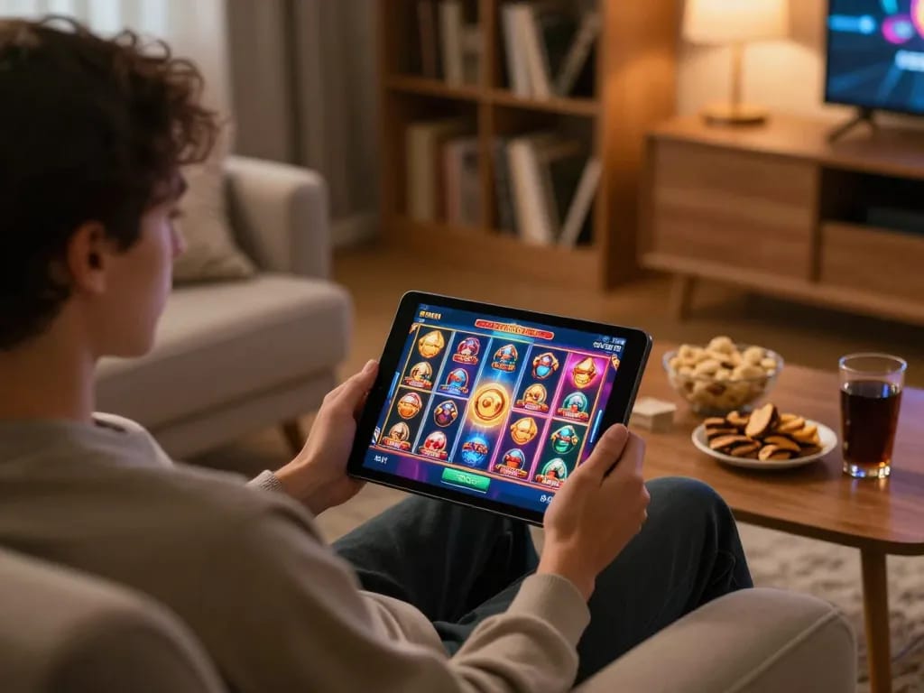 Rasakan kegembiraan permainan slot online aman788 di suasana rumah yang nyaman dengan grafik yang hidup dan camilan.