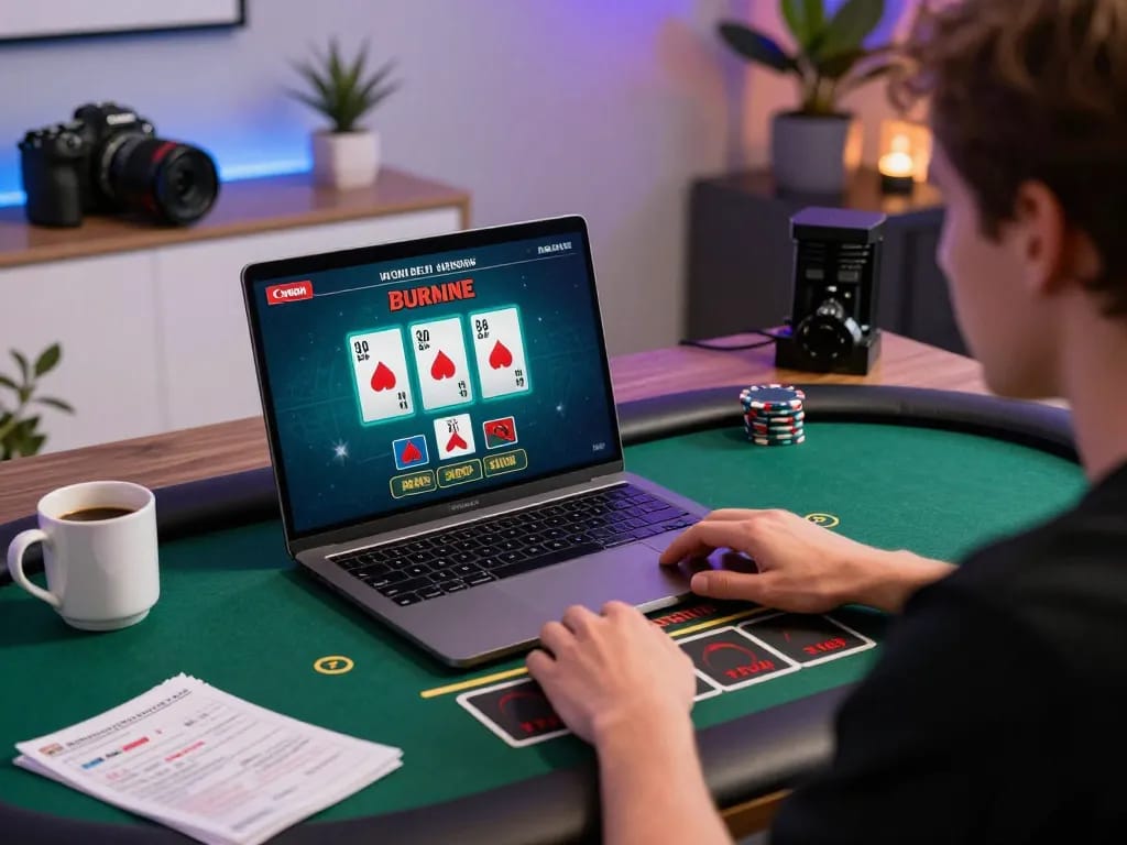 Experience the excitement of MM88 with live dealer blackjack gameplay in a stylish home setup