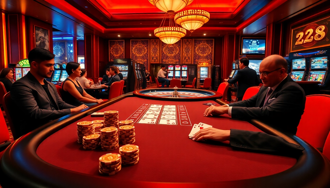 Players strategically placing bets on an hz88 branded blackjack table with glowing poker chips