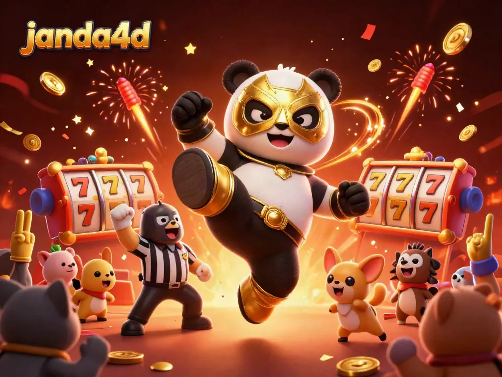 JANDA4D memberikan pengalaman kasino yang seru dengan panda petarung dan penonton hewan yang meriah.