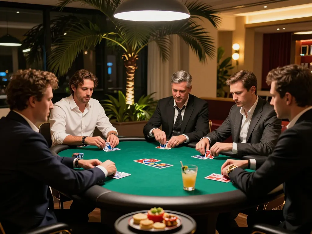 Pragmatic Play Login used in an upscale poker game, highlighting strategic player interactions and luxurious environment.