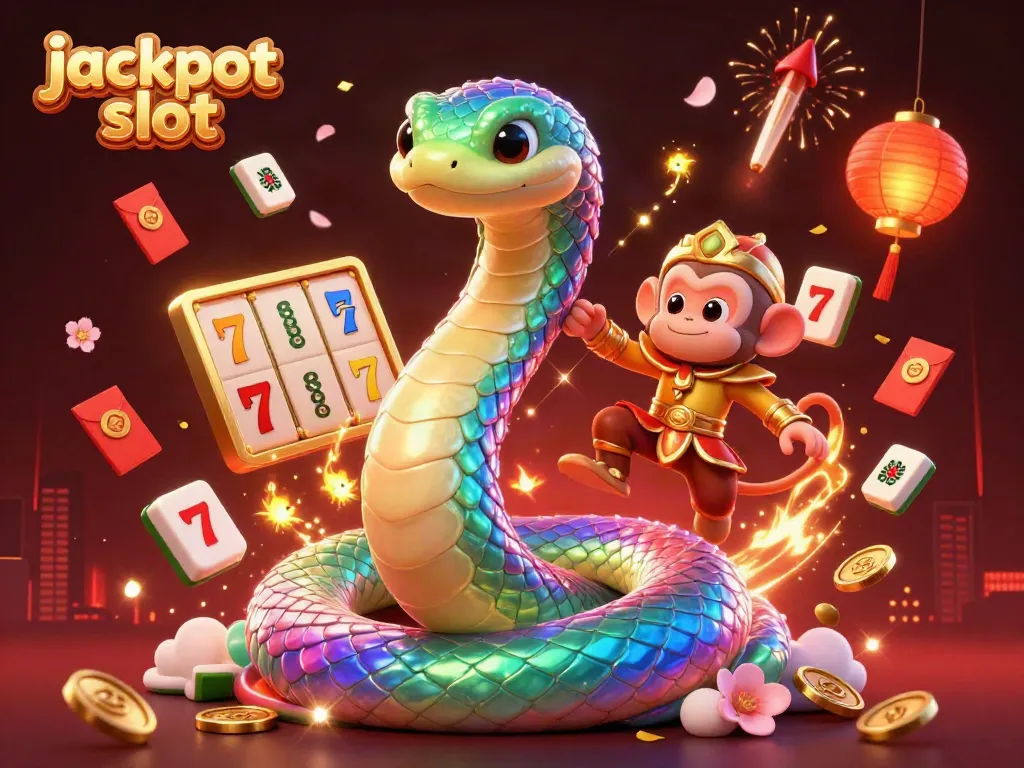 Experience the thrill of jackpot slot with vibrant characters and dynamic casino elements.